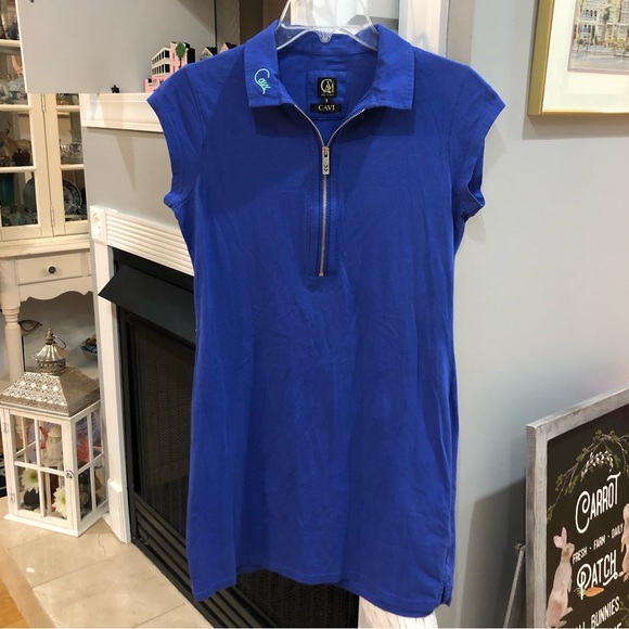 Cavi Dresses & Skirts - Cavi Collared Graphic Embroidered Short Sleeve T-Shirt Dress